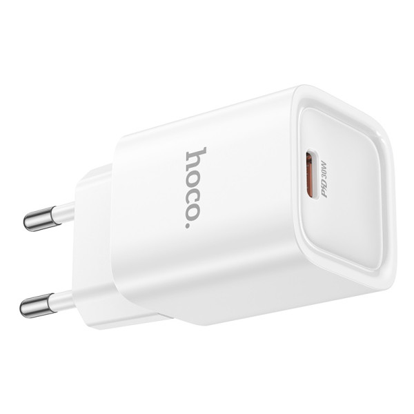 Сетевое зарядное устройство HOCO C148A Charm single port PD30W charger (EU) White
