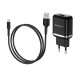 Сетевое зарядное устройство с кабелем BOROFONE BA36A High speed single port QC3.0 charger set 18W (Micro) Black