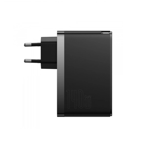 Мережевий зарядний пристрій з кабелем Baseus GaN5 Pro Fast Charger 2C+U 140 Вт чорний(З надшвидким кабелем даних USB-C до USB-C 240 Вт