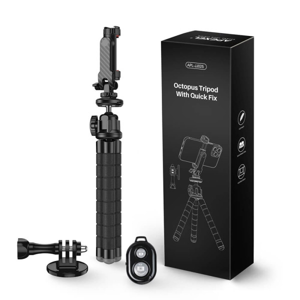 Гибкий штатив Octopus с креплением телефона и GoPro Apexel APL-JJ025