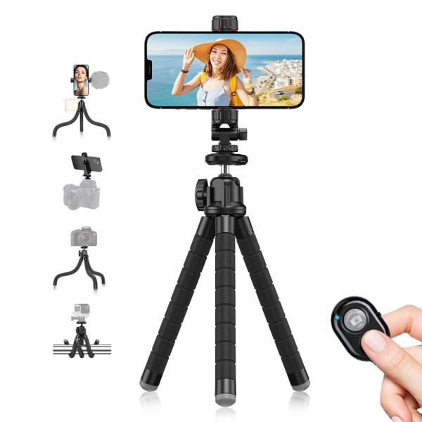 Гибкий штатив Octopus с креплением телефона и GoPro Apexel APL-JJ025