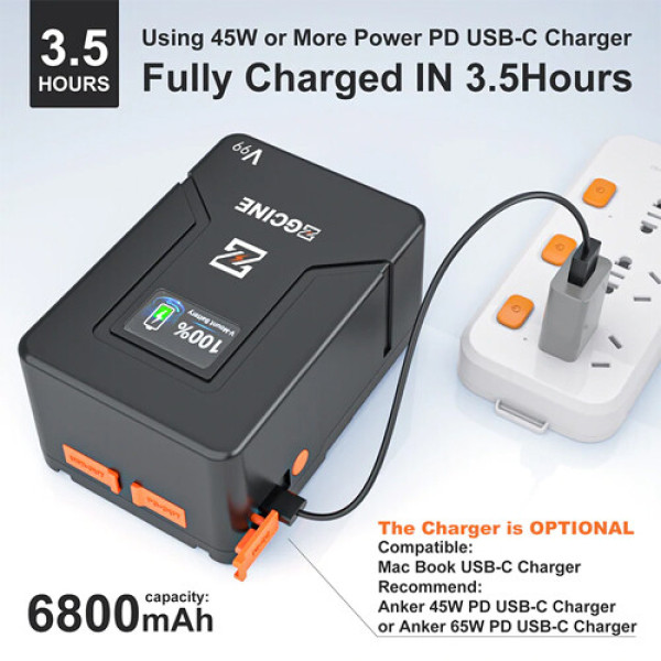 Акумулятор ZGCINE V99 (99Wh) Pocket-Size V-Mount Battery USB-C PD in/out Fast Charging (ZG-V99)