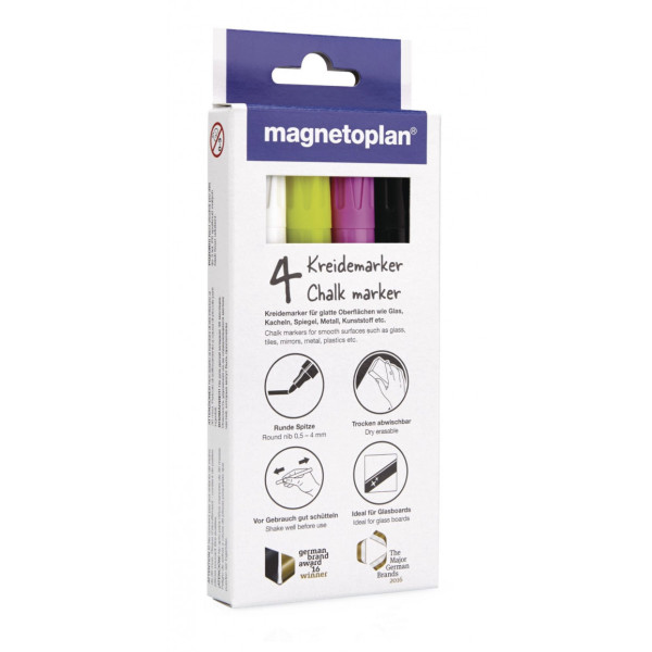 Маркеры меловые разноцветные Magnetoplan Chalk Marker Assorted Set (12308)