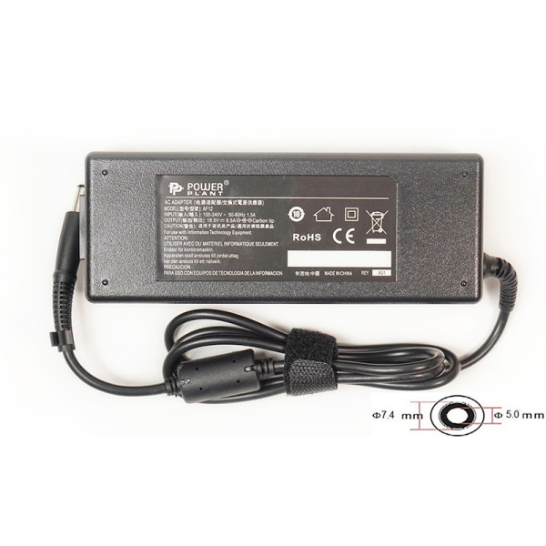 Блок живлення для ноутбуків PowerPlant HP 220В, 18.5В 120Вт 6.5А (7.4*5.0)