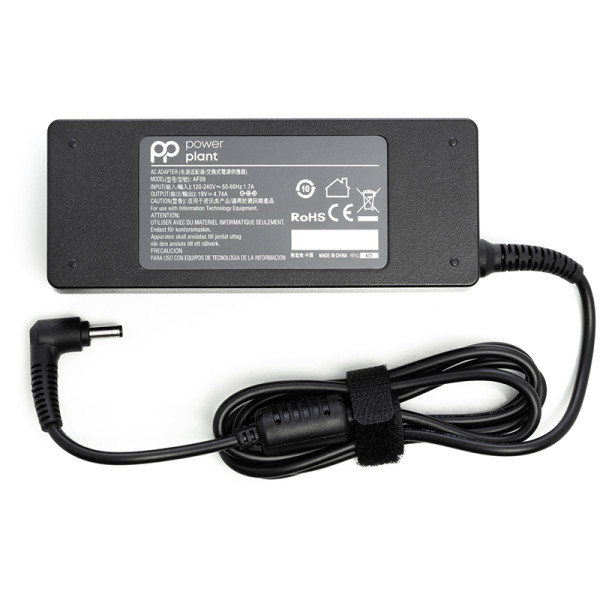 Блок живлення для ноутбуків PowerPlant ASUS 220 В, 19 В 90 Вт 4,74 А (4,0×1,35)