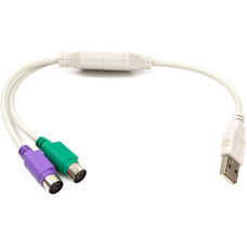 Переходник PowerPlant USB — 2×PS/2, 30 см