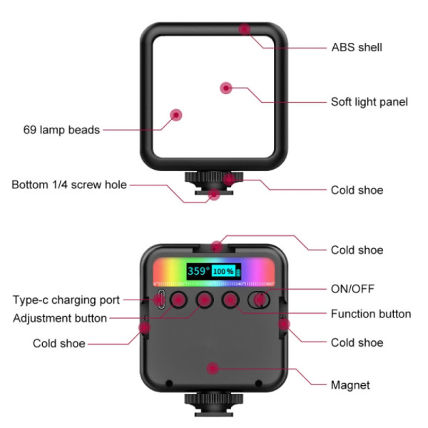 Накамерне світло Puluz PU560B RGB