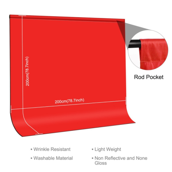Фон студійний тканинний Puluz PU5207R red Chroma Key 2х2м