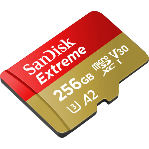 Картка пам'яті microSDXC (UHS-1 U3) SanDisk Extreme для мобільних ігор A2 256 ГБ клас 10 V30 (R190 МБ/с, W130 МБ/с)