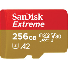 Картка пам'яті microSDXC (UHS-1 U3) SanDisk Extreme для мобільних ігор A2 256 ГБ клас 10 V30 (R190 МБ/с, W130 МБ/с)