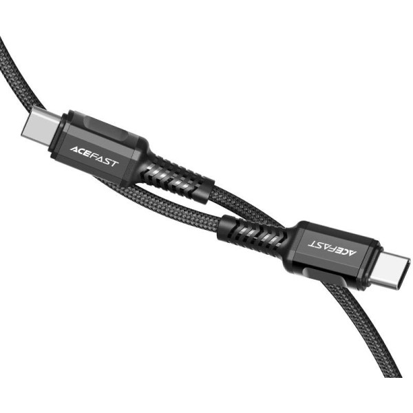 Кабель ACEFAST C1-03 Type-C to Type-C 3A, 1.2m, nylon, aluminum connectors, Black