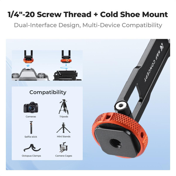 Магнітний металевий тримач K&F Concept для смартфона з кріпленням Cold Shoe (KF31.196)