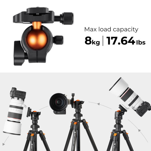 Штатив фото видео KF Concept K234A0+BH28L, max 8 kg, h 163 cm (KF09.101V1)