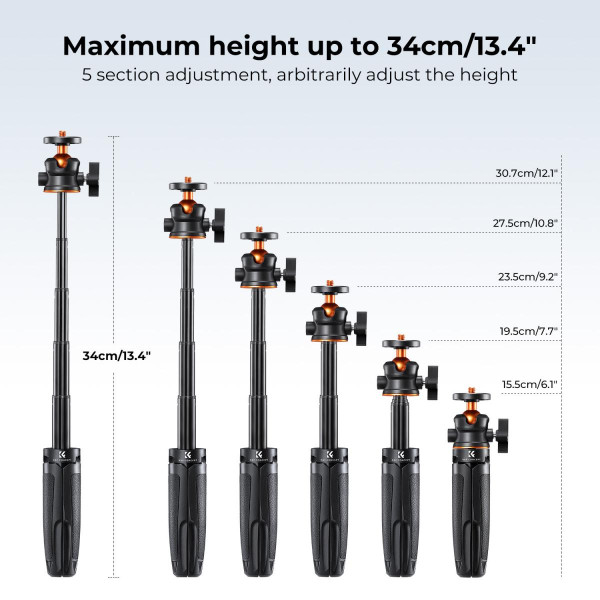 Штатив-монопод для телефону K&F Concept MS02 з пультом bluetooth Black Orange (KF09.128V1)