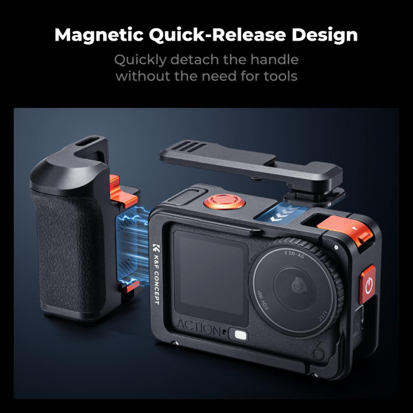 Металлический набор K&F Concept Street Grip Kit для DJI Osmo Action 6 с клеткой и рукояткой (KF12.0036)