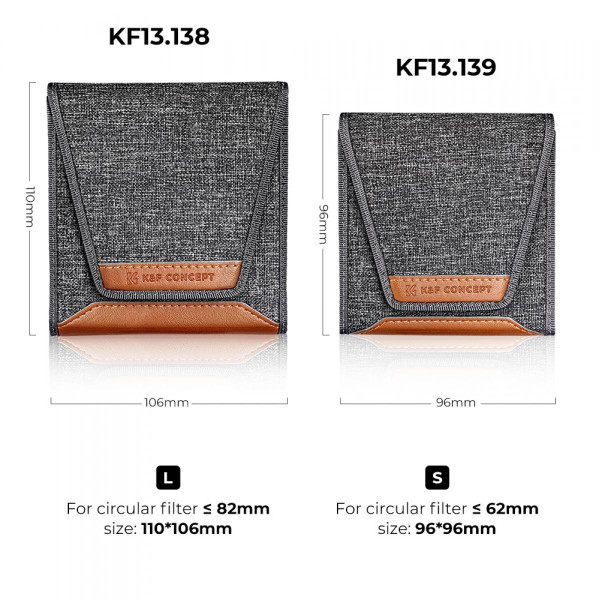 Чохол для фільтрів K&F Concept на 3 кишені 110×106 мм, під фільтри до 82 мм (KF13.138)