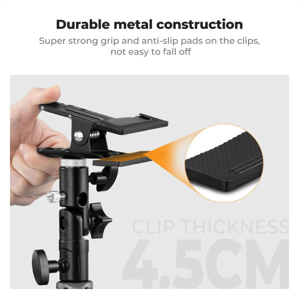 Металлический держатель K&F Concept для отражателей — усиленный зажим с креплением 5/8" на стойку для рефлекторов и фонов (KF18.0014)