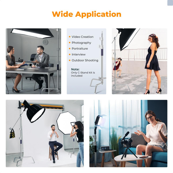 Си Стенд C Stand K&F Concept 3.3м Heavy Duty в комплекте Boom Arm, 2шт Grip Head, Sandbag (KF34.037)