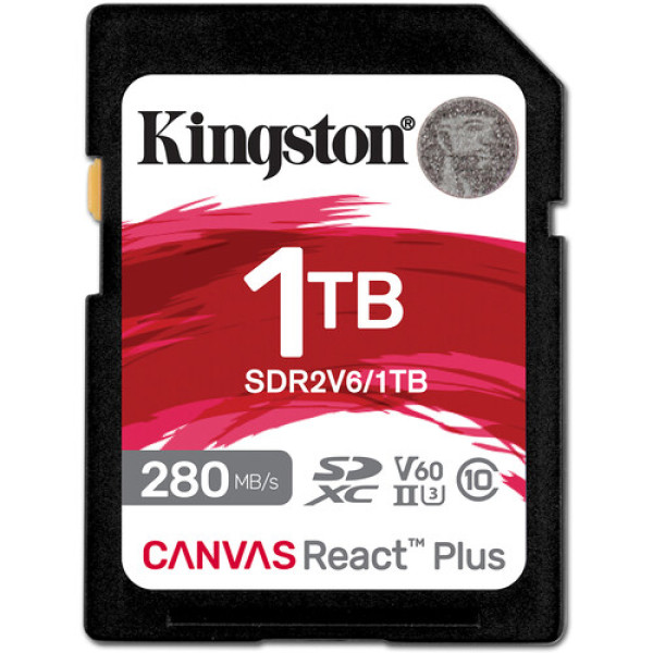 Карта памяти SDXC (UHS-II U3) Kingston Canvas React Plus 1Tb class 10 V60 (R280MB/s, W150MB/s)