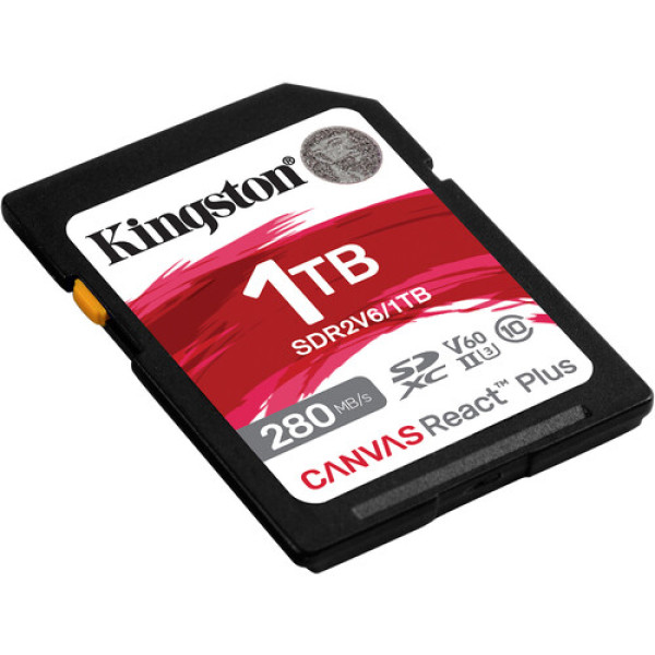 Карта памяти SDXC (UHS-II U3) Kingston Canvas React Plus 1Tb class 10 V60 (R280MB/s, W150MB/s)