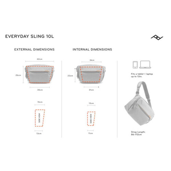 Сумка Peak Design Everyday Sling 10L Ash (BEDS-10-AS-3) - PFAS Free Material