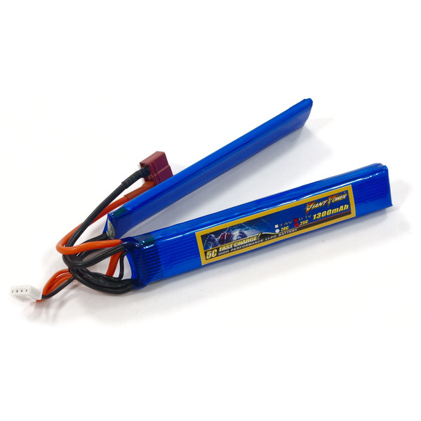 Акумулятор для страйкболу Giant Power (Dinogy) Li-Pol 1300 мАч 11.1 В 130x21x12,5 мм T-Plug 25C
