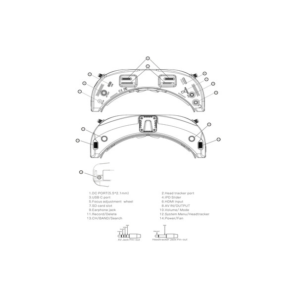 Очки FPV Skyzone SKY04L V2 1280x960 5.8GHz