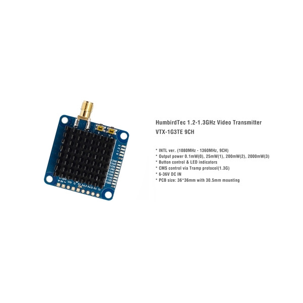 Видеопередатчик VTX-1G3TE V2 9CH 1.2-1.3GHz