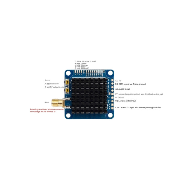 Видеопередатчик VTX-1G3TE V2 9CH 1.2-1.3GHz