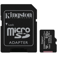 Карта пам'яті microSDXC (UHS-1) Kingston Canvas Select Plus 512Gb class 10 А1 (R-100MB/s) (adapter SD)