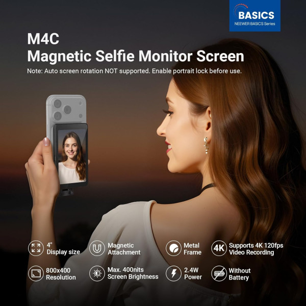Магнитный селфи-монитор NEEWER BASICS M4C 4" для смартфона и видеосъёмки