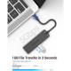 USB-хаб Vention Type-C to 4-Port USB 3.0 Hub with Power Supply Black 0.5M ABS Type