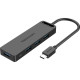 USB-хаб Vention Type-C to 4-Port USB 3.0 Hub with Power Supply Black 0.5M ABS Type