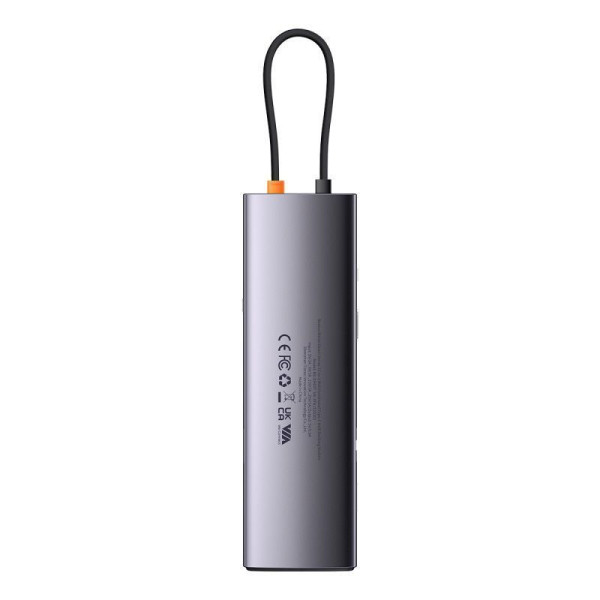 USB-хаб Baseus Metal Gleam Series 12-в-1 багатофункціональна док-станція Type-C сірого кольору