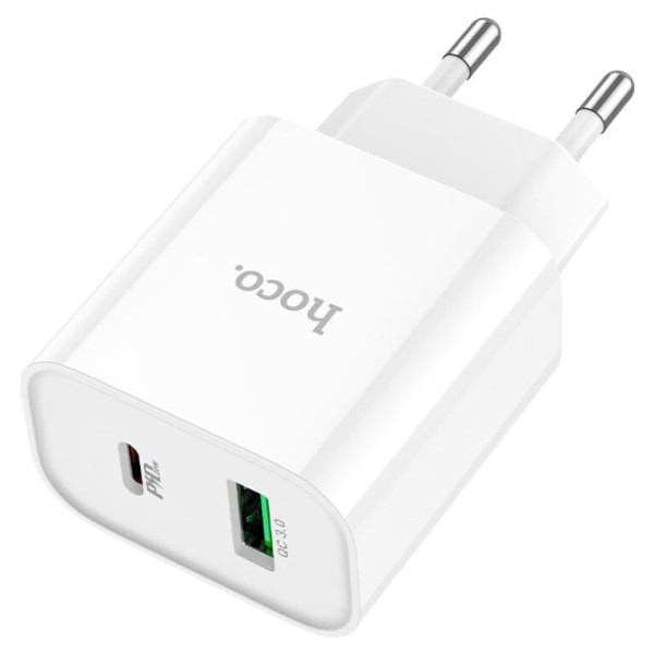 Сетевое зарядное устройство HOCO C80A Plus Rapido PD20W+QC3.0 charger White