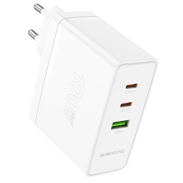 Сетевое зарядное устройство BOROFONE BN11 Imperial PD100W three-port(2C1A) charger White