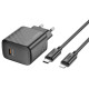 Сетевое зарядное устройство с кабелем HOCO CS22A Value single port PD30W charger set(C to iP) Black