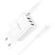 Сетевое зарядное устройство с кабелем BOROFONE BA79A Clever four-port PD20W (1C3A) charger set (C to iP) White