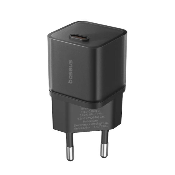 Мережевий зарядний пристрій Baseus GaN5S швидкий зарядний пристрій 1C 20W EU кластер чорний