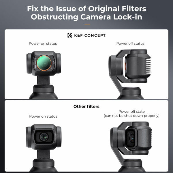 Комплект магнитных светофильтров K&F Concept для DJI Osmo Pocket 3 CPL + ND4 + ND8 Multi-Coated (SKU.2094)