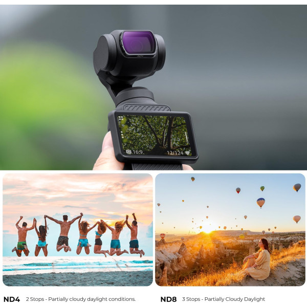 Комплект магнитных светофильтров K&F Concept для DJI Osmo Pocket 3 CPL + ND4 + ND8 Multi-Coated (SKU.2094)