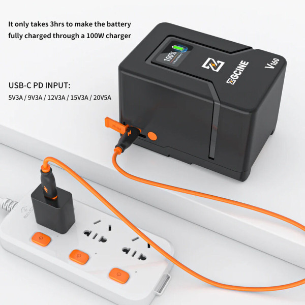 Акумулятор ZGCINE V160 (142Wh) V-Mount Battery USB-C PD in/out Fast Charging (ZG-V160)
