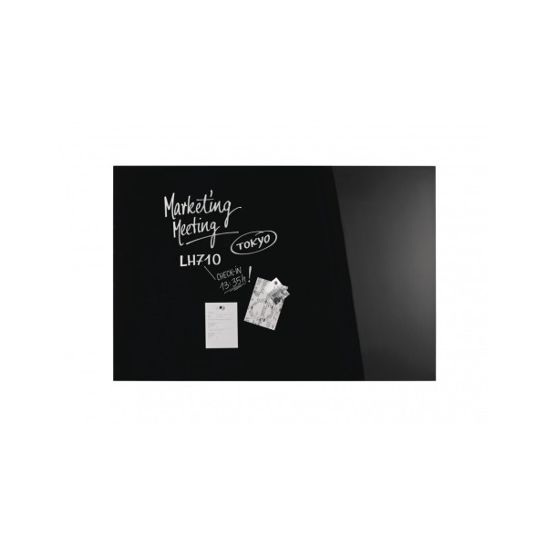 Доска стеклянная магнитно-маркерная 1500x1000 черная Magnetoplan Glassboard-Black (13408012)