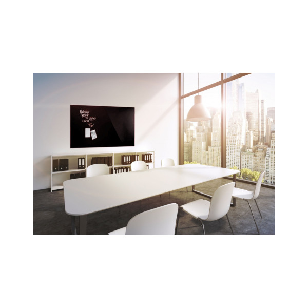 Доска стеклянная магнитно-маркерная 1500x1000 черная Magnetoplan Glassboard-Black (13408012)