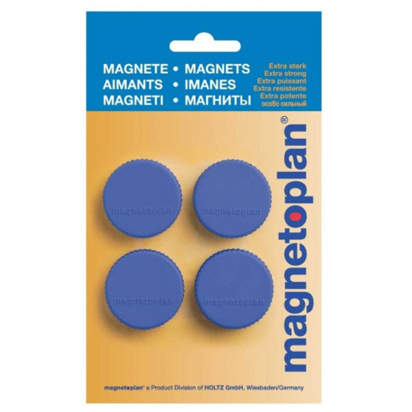 Магниты круглые 34/2 блистер синие Magnetoplan Discofix Magnum Dark-Blue Set (16600414)