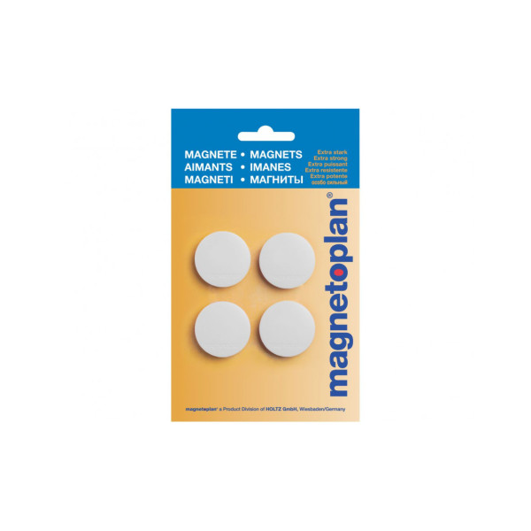Магниты круглые 30/0.7 блистер белые Magnetoplan Discofix Standard White Set (16642400)