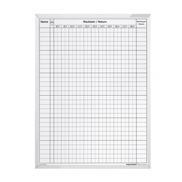 Щоденний табель 11 годин/30 осіб 450x600 Magnetoplan Staff In/Out Planner (37016)
