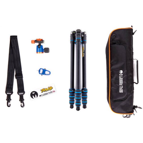 Штатив 3 LEGGED THING Punks Travis 2.0 Black Blue Алюминиевый, 4 секции, шаровая голова AirHed Neo 2.0 Blue и чехол в комплекте ( TRAVISBLUE2.0 )