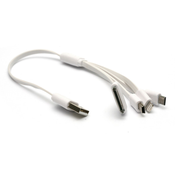 Кабель PowerPlant універсальний USB 2.0 AM - Mini, Micro, Lightning, iPod, 0,3 м