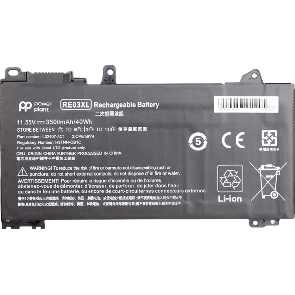 Аккумулятор PowerPlant для ноутбуков HP ProBook 450 G6 (RE03XL) 11.55V 3500mAh